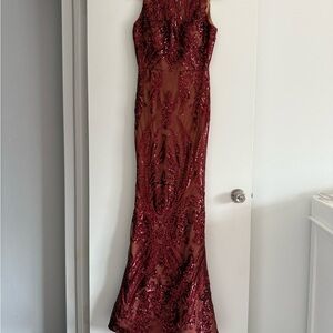 Portia and Scarlett Burgundy Sequin Dress
